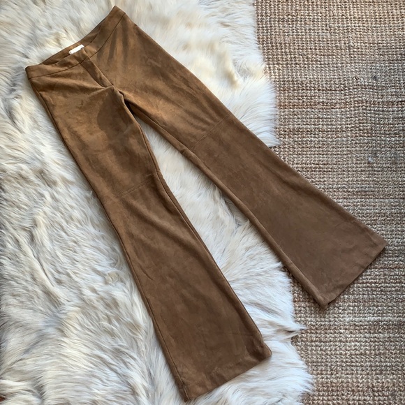 H&M faux suede tan flare pant - Picture 2 of 9